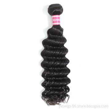 100 Real Unprocessed Raw Indian Deep Wave Virgin Hair Cuticle Aligned Remy Bundles Wholesale Mink Human Hair Extension Deep Wave